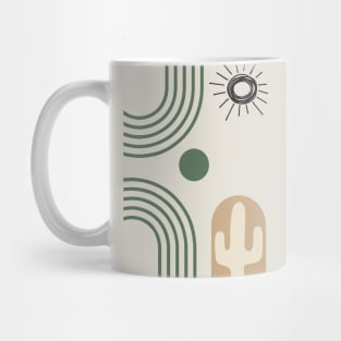 Boho abstract cactus mid century modern art Mug